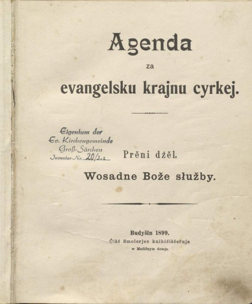 Seltenes sorbisches Buch aus 1899 digitalisiert